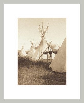 1000Museums Medicine Tripod - Apsaroke (The North American Indian v. IV. Cambridge MA: The University Press 1909) by Edward Sheriff Curtis -Framed Giclee Print