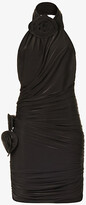 Womens Brown Ruched Sleeveless 
