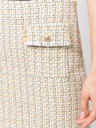 Liu Jo Tweed Flap-Pocket Miniskirt