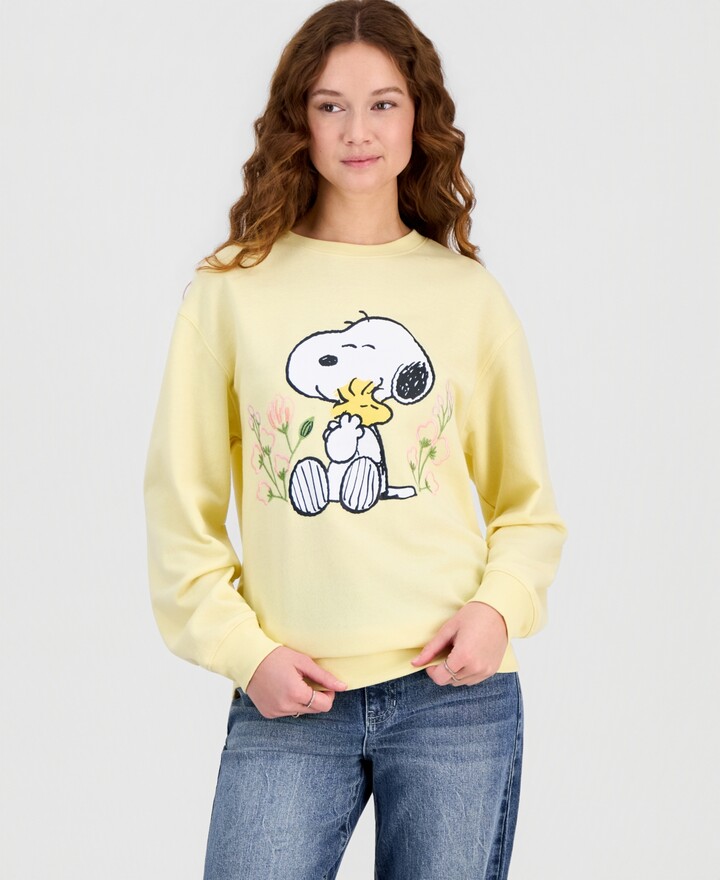 Snoopy Juniors' Tulip Crewneck Sweatshirt