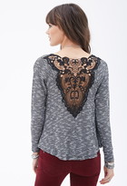 Thumbnail for your product : Forever 21 Marled Crochet-Back Sweater