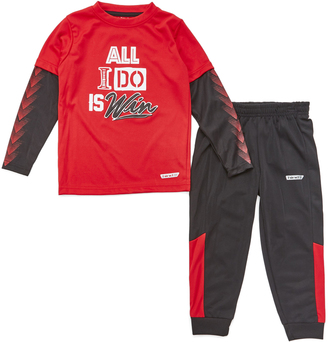 Red Heat 'All I Do is Win' Layered Tee & Pants - Toddler