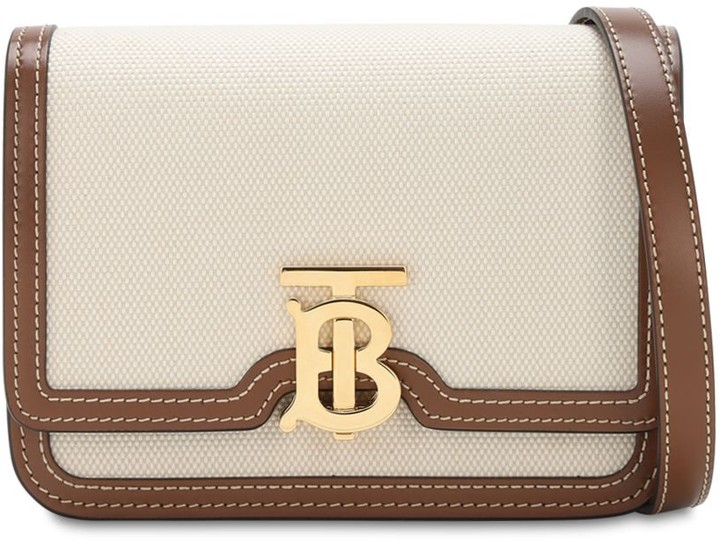 Burberry Mini Tb Canvas & Leather Shoulder Bag ShopStyle