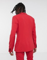 Thumbnail for your product : ASOS DESIGN super skinny blazer in red