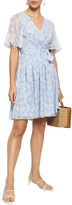 Thumbnail for your product : Diane von Furstenberg Pleated Floral-print Silk-chiffon Mini Wrap Dress