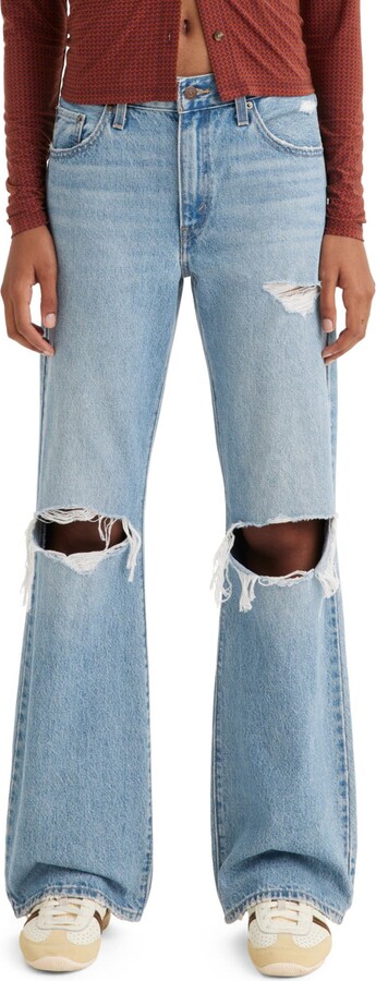 Levi's Distressed Baggy Bootcut Jeans - ShopStyle