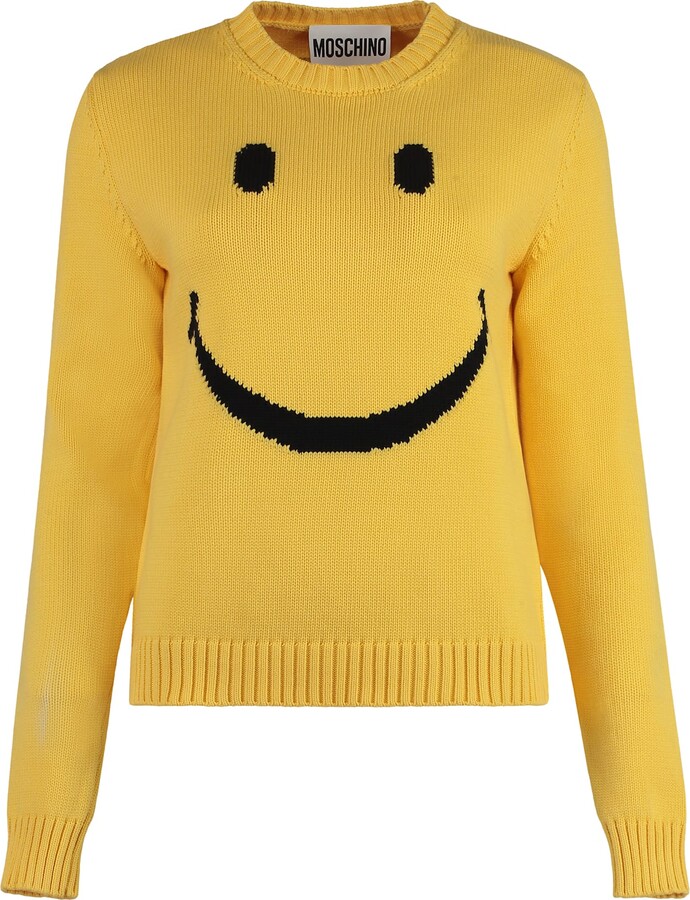 Moschino Smiley® - Cotton Blend Crew-neck Sweater