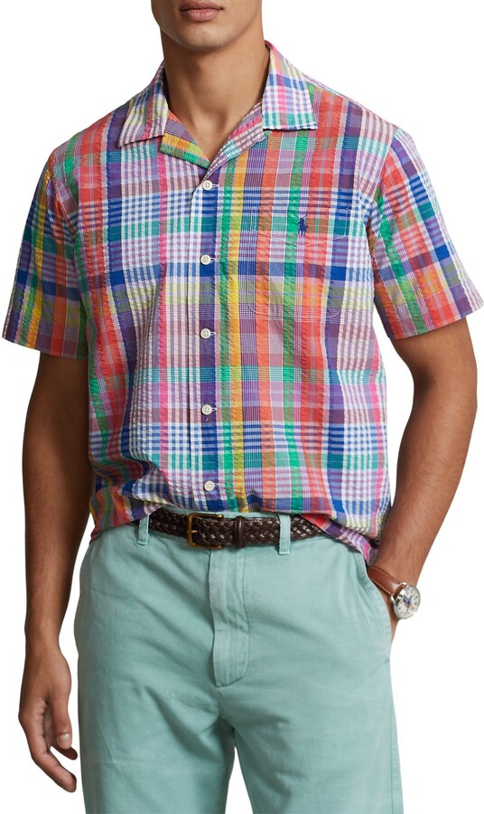 Polo Ralph Lauren Plaid Classic Fit Cotton Seersucker Camp Shirt