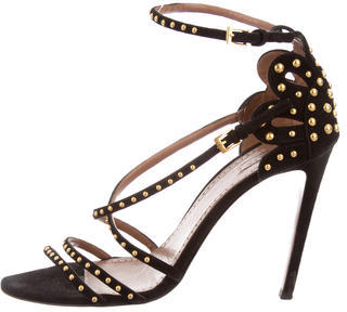 Alaia Studded Ankle-Strap Sandals