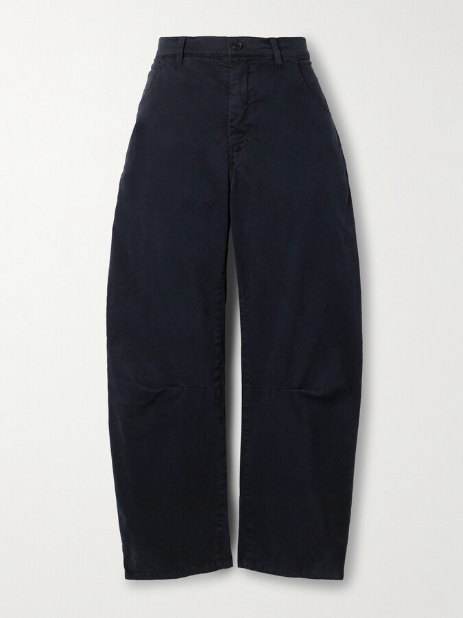 Nili Lotan - Emerson Cotton-blend Twill Tapered Pants - Blue