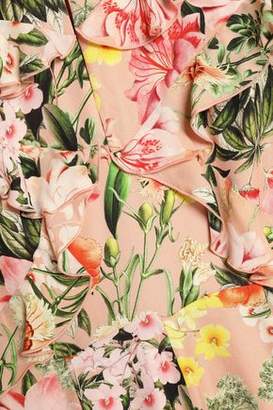 Nicholas Ruffled Floral-print Silk Crepe De Chine Playsuit