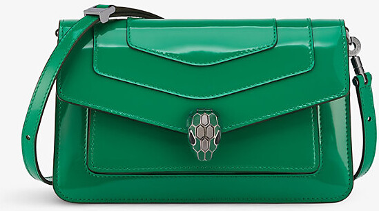 Bvlgari Womens Green Serpenti Forever East-West Leather Shoulder