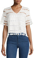Thumbnail for your product : Lucy Paris Embellished Cutout Blouse, White