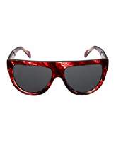 Thumbnail for your product : Celine Flattop Monochromatic Shield Sunglasses, Red Pattern