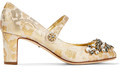 Thumbnail for your product : Dolce & Gabbana Embellished brocade Mary Jane pumps