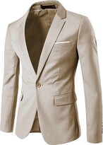 Thumbnail for your product : Allthemen Men's Casual Blazer Slim Fit Formal Business Suit Jackets One Button Single Breasted Sport Coat Tuxedo Daily Blazer Light Grey XXL
