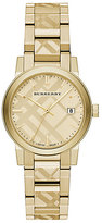 Thumbnail for your product : Burberry Goldtone IP Stainless Steel Check Etched Bracelet Watch/34MM