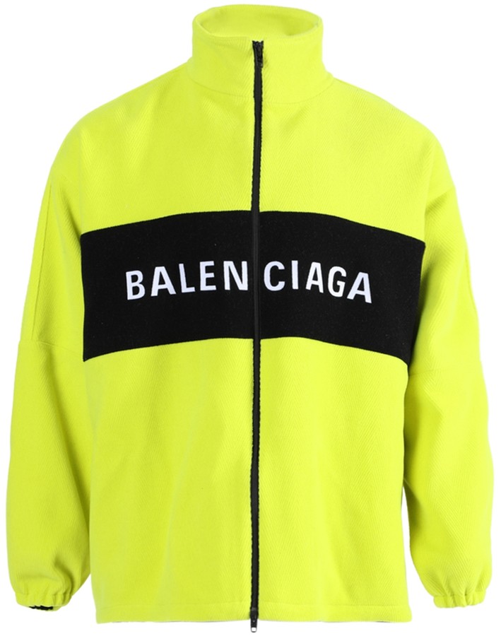 Balenciaga Neon Yellow Logo Jacket - ShopStyle