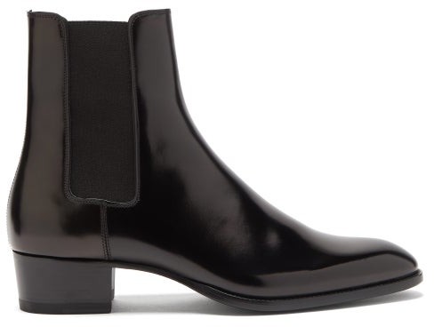 saint laurent wyatt leather chelsea boots
