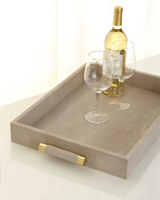 AERIN Wheat Faux-Shagreen Serving Tray