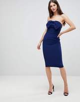 Thumbnail for your product : AX Paris Bow Front Midi Bow Bodycon Dress