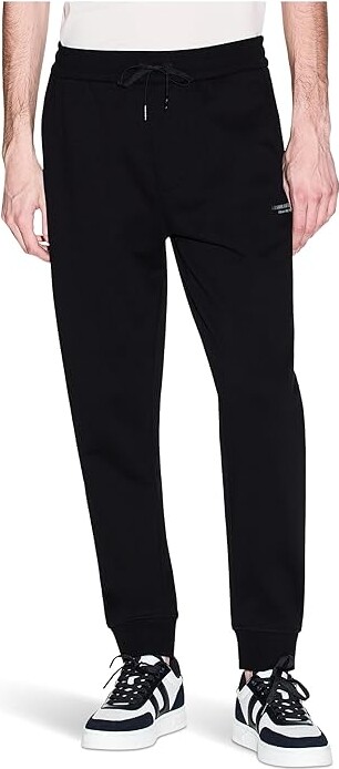 Armani Exchange Milano/New York Logo Drawstring Joggers Men's Clothing Black : 2XL, Cotton