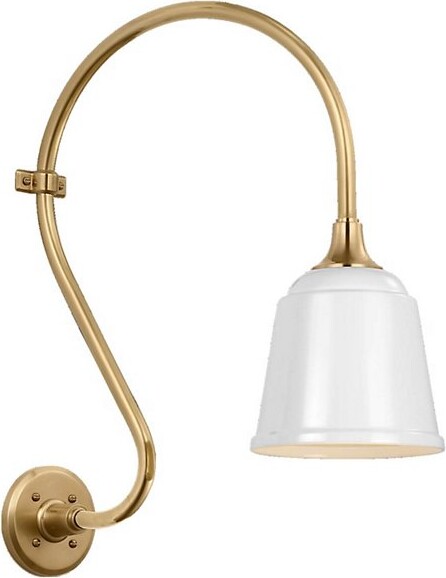 Visual Comfort Signature Academy Larrabee Small Rockhouse Outdoor Wall Sconce in Brass Size: 24 In