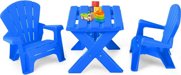 Gouun 3-Piece Plastic Children Play Table Chair Set