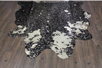 Union Rustic Parham Premium Hand-Woven Cowhide Gold Area Rug