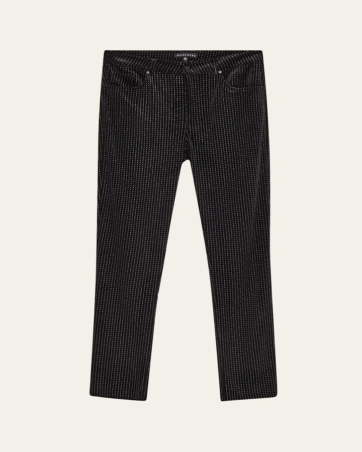 Monfrère Men's Brando Black and Silver Denim Skinny Jeans