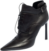 Thumbnail for your product : Lanvin Black Leather Pointed Toe Ankle Booties Size 39