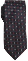 Thumbnail for your product : Prada navy, silver and red dot square pattern silk tie