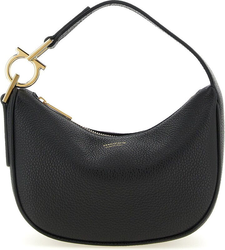 Ferragamo Gancini Hand Bags Black
