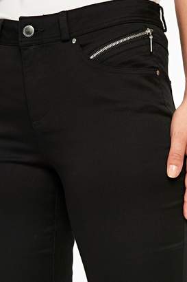 WallisWallis Black Front Zip Trousers