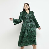 Thumbnail for your product : River Island Womens Plus Green Animal Print Swing Midi Dress
