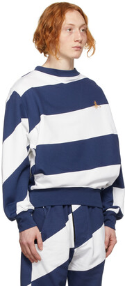 Vivienne Westwood White & Blue Drunken Sweatshirt - ShopStyle