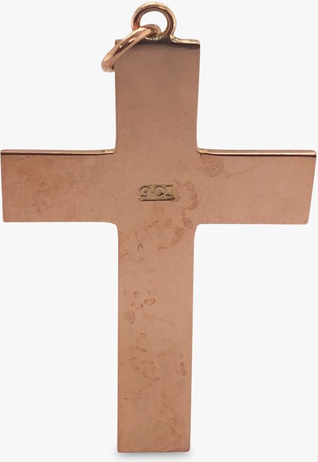 Vintage Fine Jewellery Second Hand 9ct Rose Gold Cross Pendant