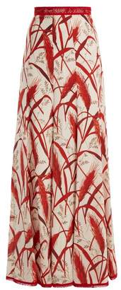 Andrew Gn Rye-print silk-georgette skirt