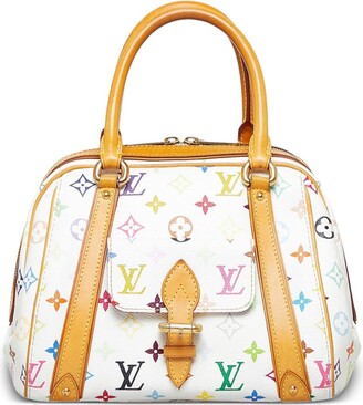 Louis Vuitton White Monogram Multicolor Alma MM Bag - Yoogi's Closet