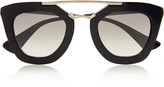 Thumbnail for your product : Prada Cat eye acetate and metal sunglasses