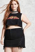 Thumbnail for your product : Forever 21 Plus Size Lace-Up Denim Skirt