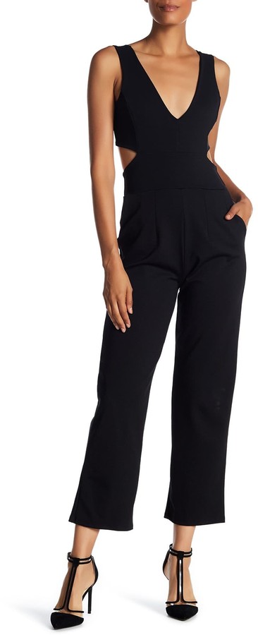 velvet torch cut out jumpsuit