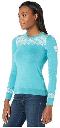 Dale of Norway Lillehammer Sweater (Turquoise/Off-White) Women's Sweater