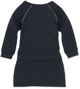 Thumbnail for your product : Chloé Raglan Ruffle-Front Dress, Dark Ink, Girls' 12-14