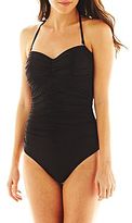 Thumbnail for your product : JCPenney a.n.a Shirred Bandeau 1-Piece Swimsuit