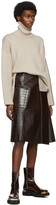 Thumbnail for your product : Peter Do Brown Croc Wrap Skirt