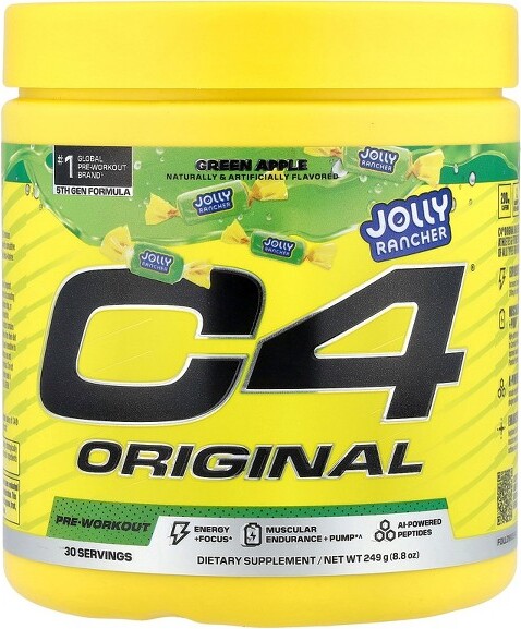Cellucor C4 C4/CellucorC4®Original,Pre-Workout,JollyRancherGreenApple,8.8oz(249g)