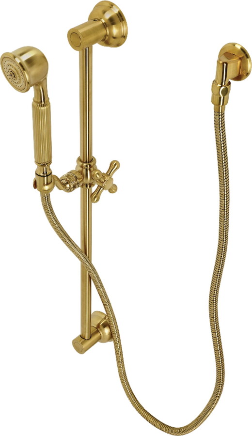 Kingston Brass KAK3327W7 Made to Match Shower System with Slide/Grab Bar and Hand Shower, Brushed Brass