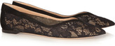 Thumbnail for your product : Gianvito Rossi Suede-trimmed lace flats