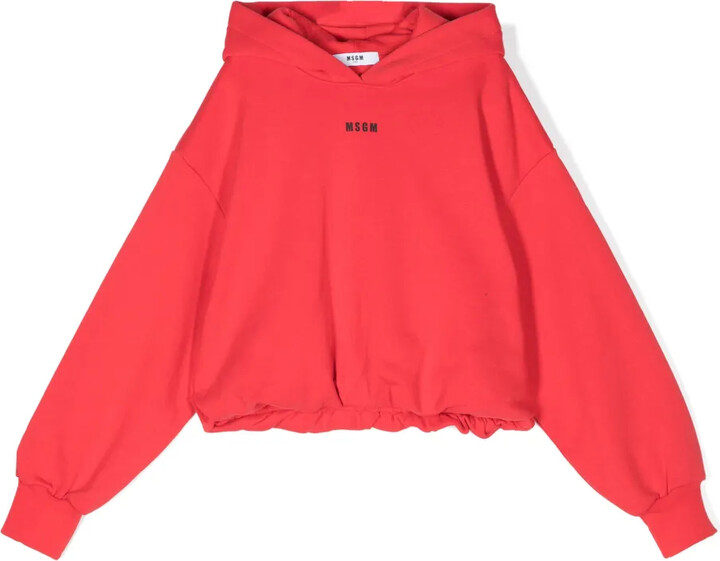 Msgm Kids Logo-Embroidered Hoodie